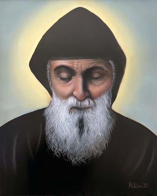 San Charbel - 2025 Olio su tela, cm 40x50cm, Commissione