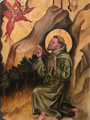 St. Francis – 2021 Acrylic on panel, 35x40 cm, Sanctuary of La Verna (AR)