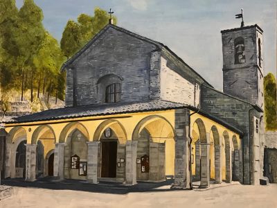 Sanctuary of La Verna – 2021 Acrylic on panel, 21x22 cm, Sanctuary of La Verna (AR)